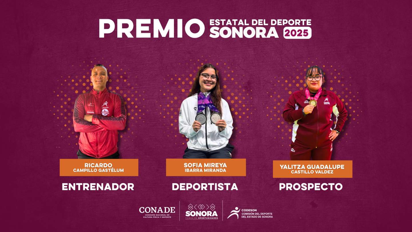 SOFÍA IBARRA Y RICARDO CAMPILLO SON ELEGIDOS GANADORES DEL PREMIO ESTATAL DEL DEPORTE 2025 